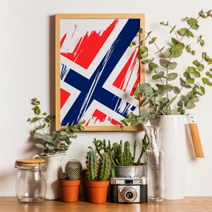 Norway Flag Print | Norway Poster | Norway Wall art print | Norway Home Decoration | Unframed