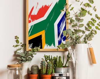South Africa Flag Art Print | Patriotic Home Decor (Unframed)