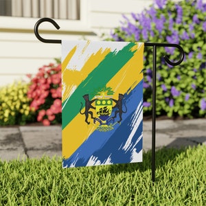Gabon Garden Flag - Garden & House Banner | Size - 12&quot; x 18&quot; | Double Sided Custom Country Design Print