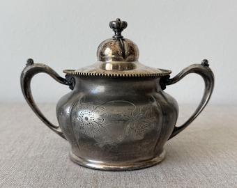 Antique Pairpoint Mfg Co. Quadruple Plate Lidded Sugar Bowl