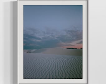 White Sands Desert Fotografie Druck - Minimalistische Südwesten Wandkunst