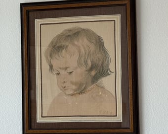 Vintage Silk Transference Portrait of Nicholas Rubens (Peter Paul Rubens)