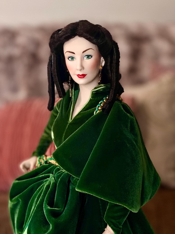 Scarlett Ohara Franklin Mint Jubilee Porcelain Doll Gone With the Wind Green  Drape Dress - Etsy