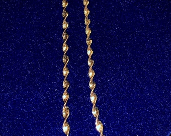 Vintage ITALY 14KTGP 925 Twisted Herringbone Necklace