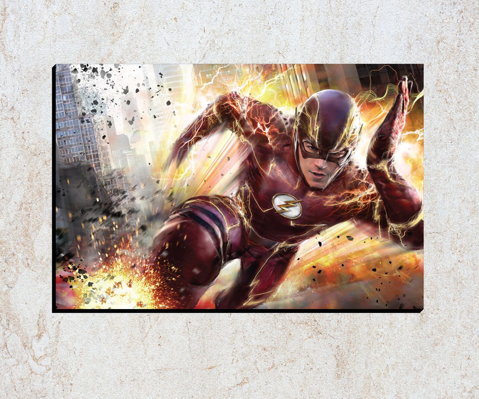 Canvas The Flash Canvas Art Dc The Flash Poster Piece Home Etsy