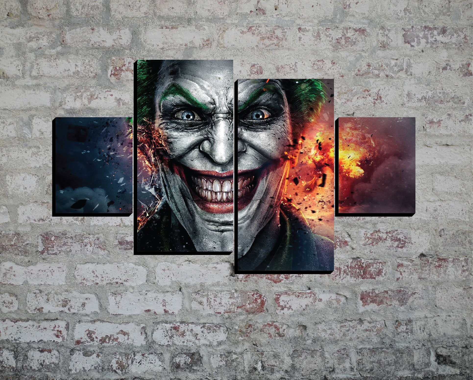 6 Panels The Joker Canvas Art Dc Joker Poster Piece Home Decor Etsy