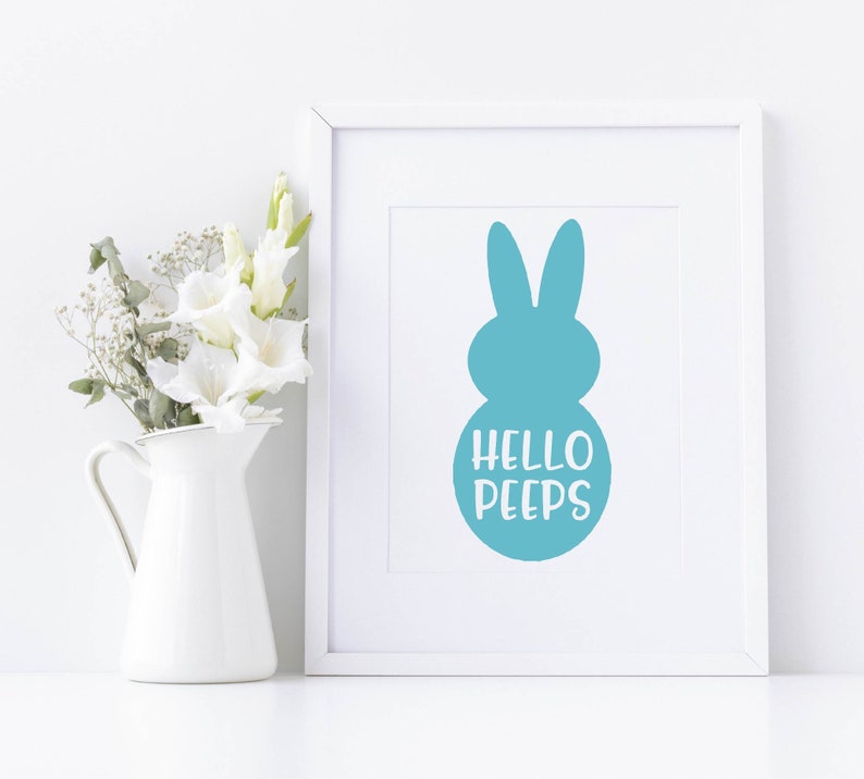 Easter Svg Hello Peeps Svg Easter Decor Design Bunny UXNW | Etsy