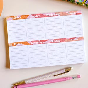 Tear off Weekly Planner | Tear Off Calendar | Daily Notepad | Minimalist Planner | 52 Page Tear-Off Weekly Planner Pad | Desk Planner