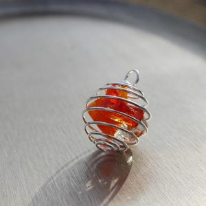 Crystal pendant Andara Crystal glass Orange, Clear & Solaris yellow Monatomic Andara 8.90 g Shaman ENERGY RARE Meditation wisdom chakraspi