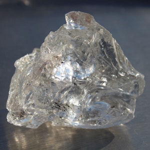 Andara Crystal glass Clear with Black Dragon 162g Monatomic Shaman Energy Meditation Wisdom Chakra Spiritual