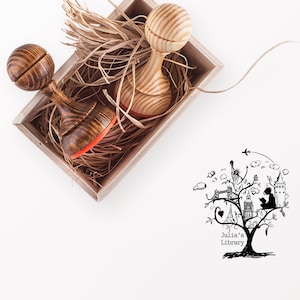 Unique Tree Ex Libris Stamp - Book Library Stamp - Bookplate Stamp Gift - Stempel - Custom Gift Stamp - Ink Stamp - Wooden Book Stamp