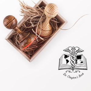 Medic Doctor Ex Libris Stamp - Book Library Stamp - Bookplate Stamp - Calligraphy Seal - Bookworm Gift - Booklover Gift - Custom Gift Set