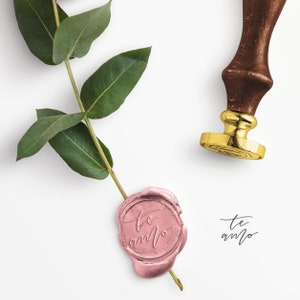 Te Amo Wax Seal Stamp - Custom Wedding Invitation Wax Stamp Kit - Premium Wax Seal Set - Custom Initials