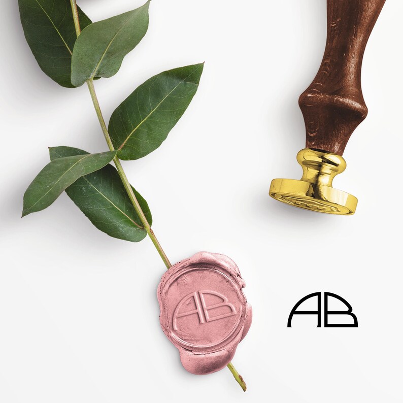 Personalized Initials Monogram 2 Wax Seal Stamp Premium Wax Seal Set Custom Wedding Invitation Wax Stamp Kit Custom Initials