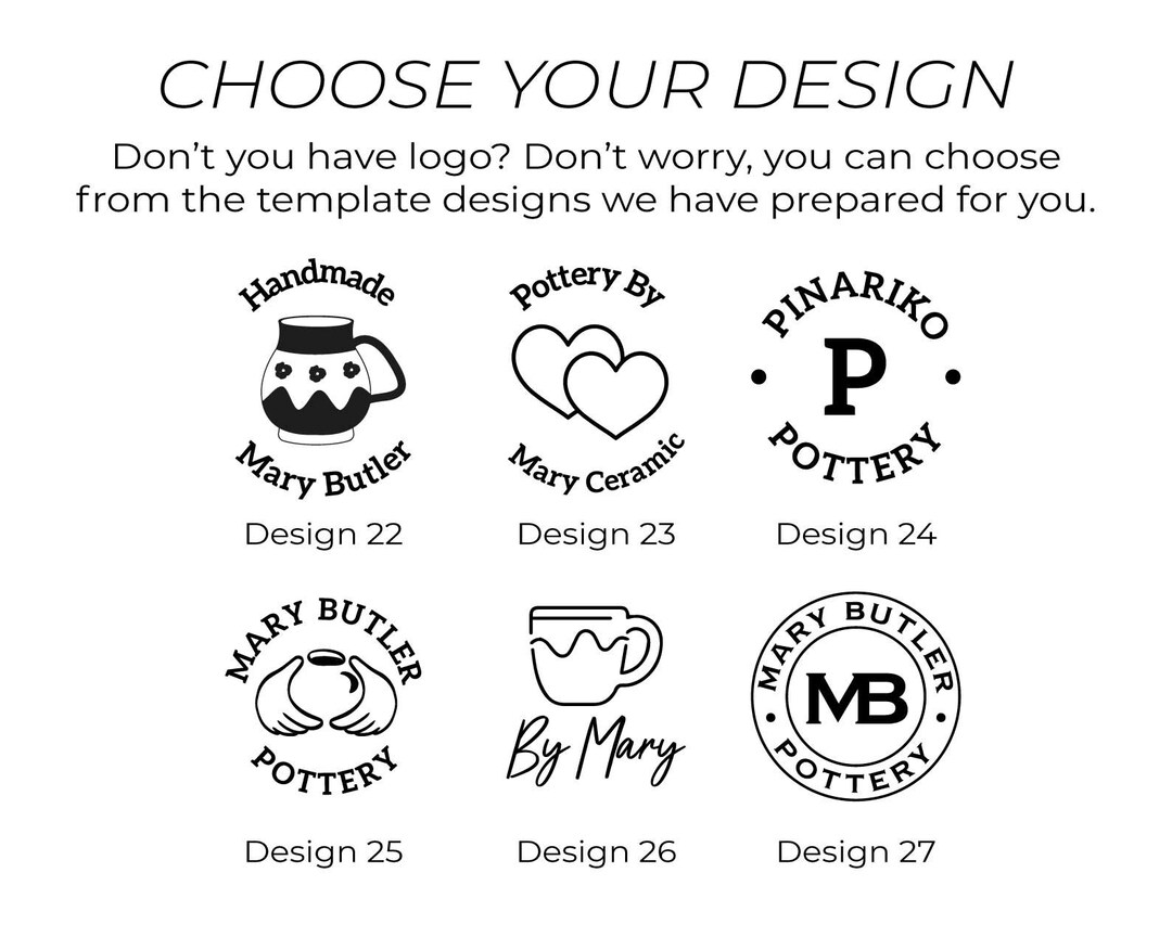 Custom Pottery Stamp, Pottery Signature Stamp, Custom Pottery Initials
