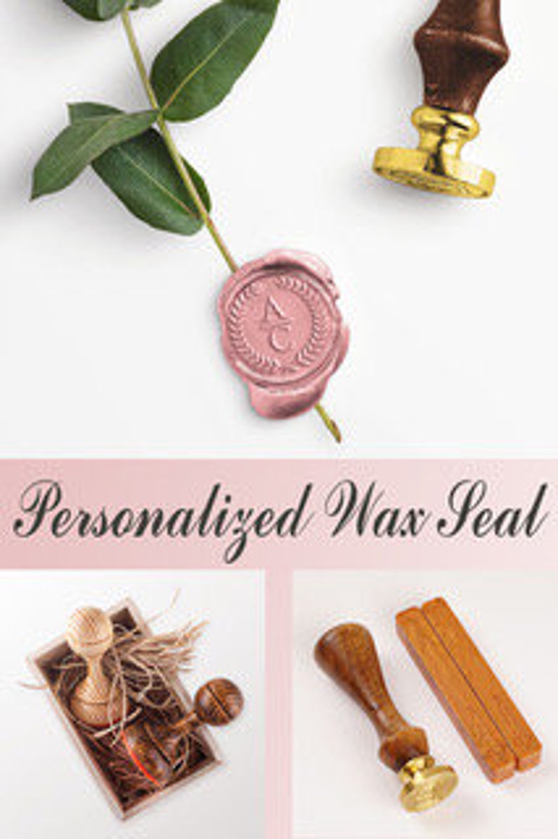 Personalized Initials Monogram 2 Wax Seal Stamp Premium Wax Seal Set Custom Wedding Invitation Wax Stamp Kit Custom Initials