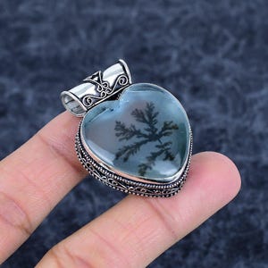 Scenic Dendrite Agate Gemstone Pendant, 925 Sterling Silver Pendant, Handcrafted Silver Jewelry, Natural Gemstone, Pendant For Her