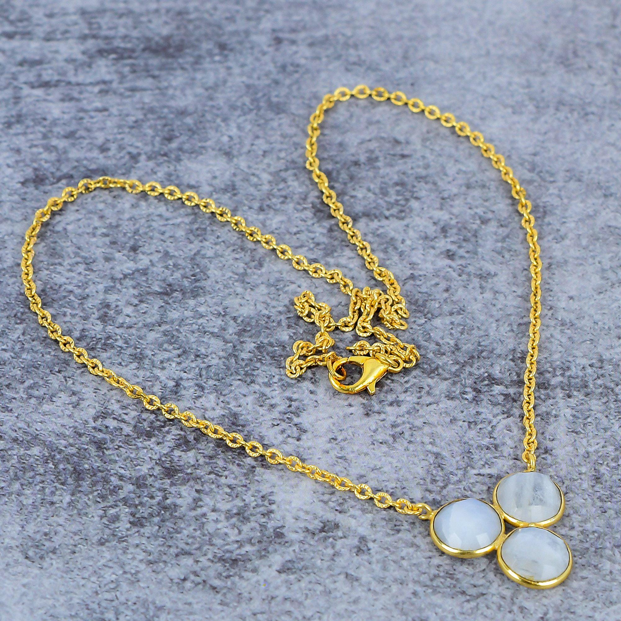 Collana In Argento Sterling 925 Con Pietra Di Luna Naturale Arcobaleno, Gioiello Artigianale Indiano Fatto A Mano, Forma Rotonda, Regalo Significativo