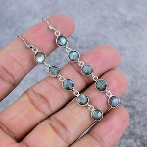 Labradorite Earrings 925 Sterling Silver Earrings Labradorite Gemstone Earrings Jewelry Handmade Earrings Labradorite Jewelry Gift For Her