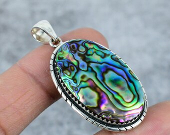 Ensemble De Bijoux En Argent 925 Avec Coquille D'abalone Naturelle - Collier, Bracelet, Bague, Boucles D'oreilles - Fait Main En Inde