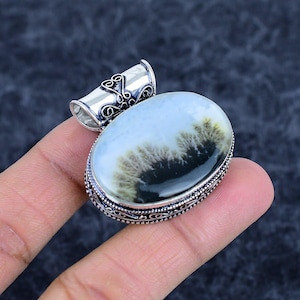 Scenic Dendrite Agate Gemstone Pendant, 925 Sterling Silver Pendant, Handcrafted Silver Jewelry, Natural Gemstone, Pendant For Love