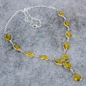 Citrine Necklace For Motivation, Protective Necklace, Self-Expression Jewelry, 925 Sterling Silver Necklace For Women, Valentine&#39;s Day Gifts