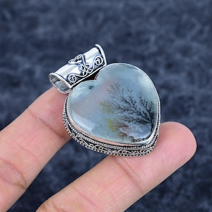 Scenic Dendrite Agate Gemstone Pendant, 925 Sterling Silver Pendant, Handcrafted Silver Jewelry, Natural Gemstone, Pendant For Necklace