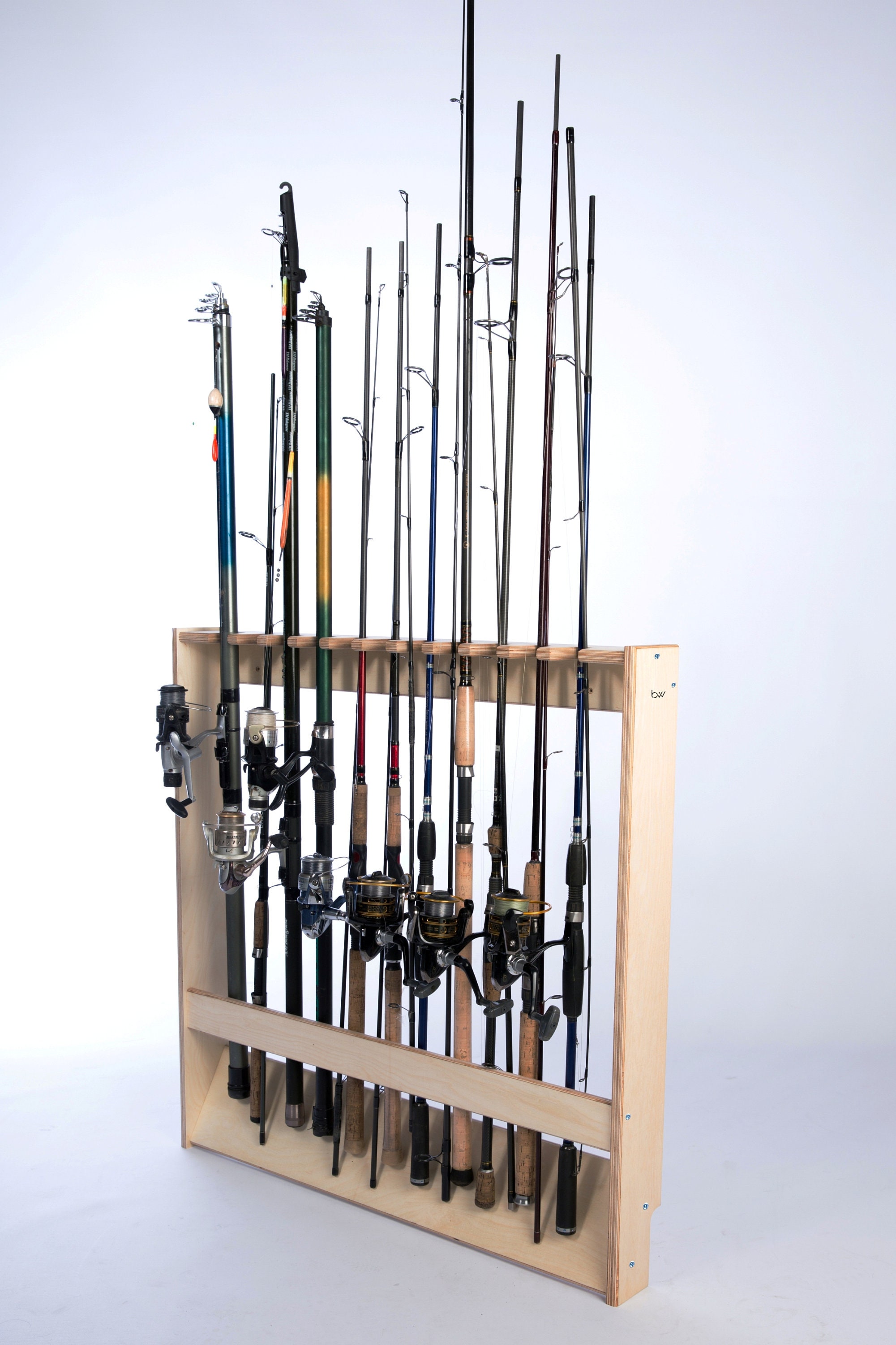 Wood Fishing Rod Stand 