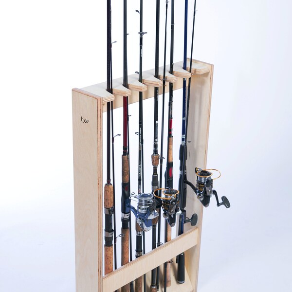 Wooden Fishing Rod Rack Etsy