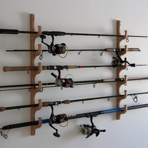 Fishing Rod Rack Wall / Ceiling mounted Organizer birch | Etsy