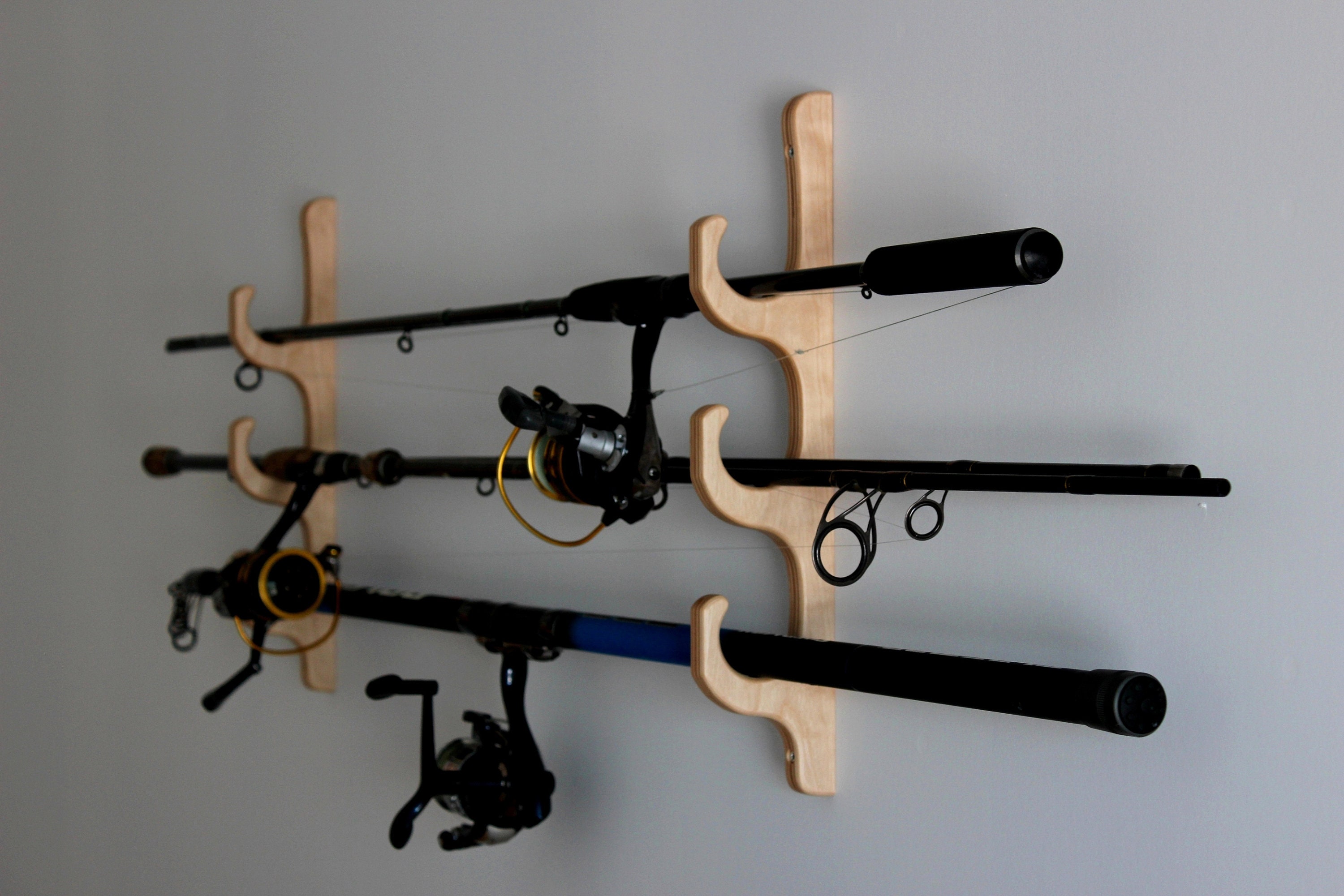 Fishing Rod Rack Wall / Ceiling Mounted Organizer Birch - Etsy