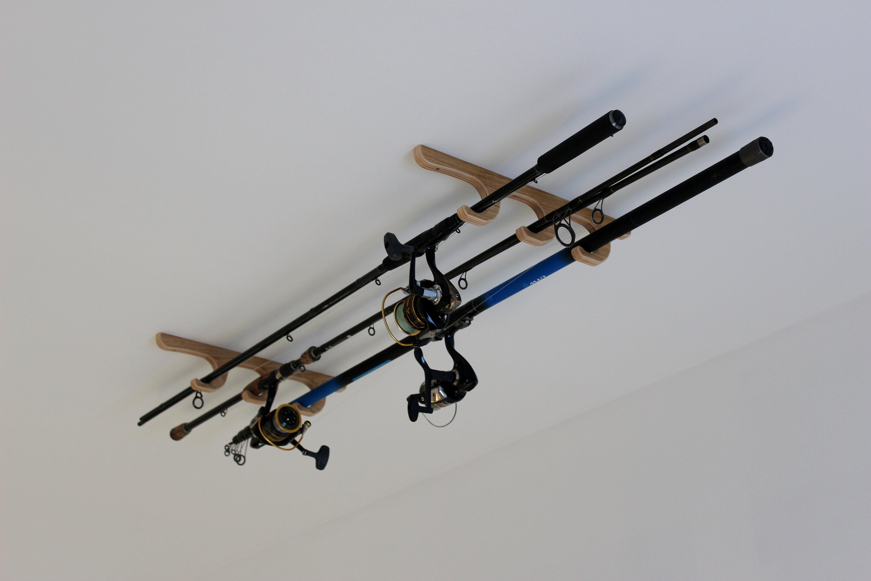 Fishing Rod Rack Wall / Ceiling mounted Organizer birch | Etsy