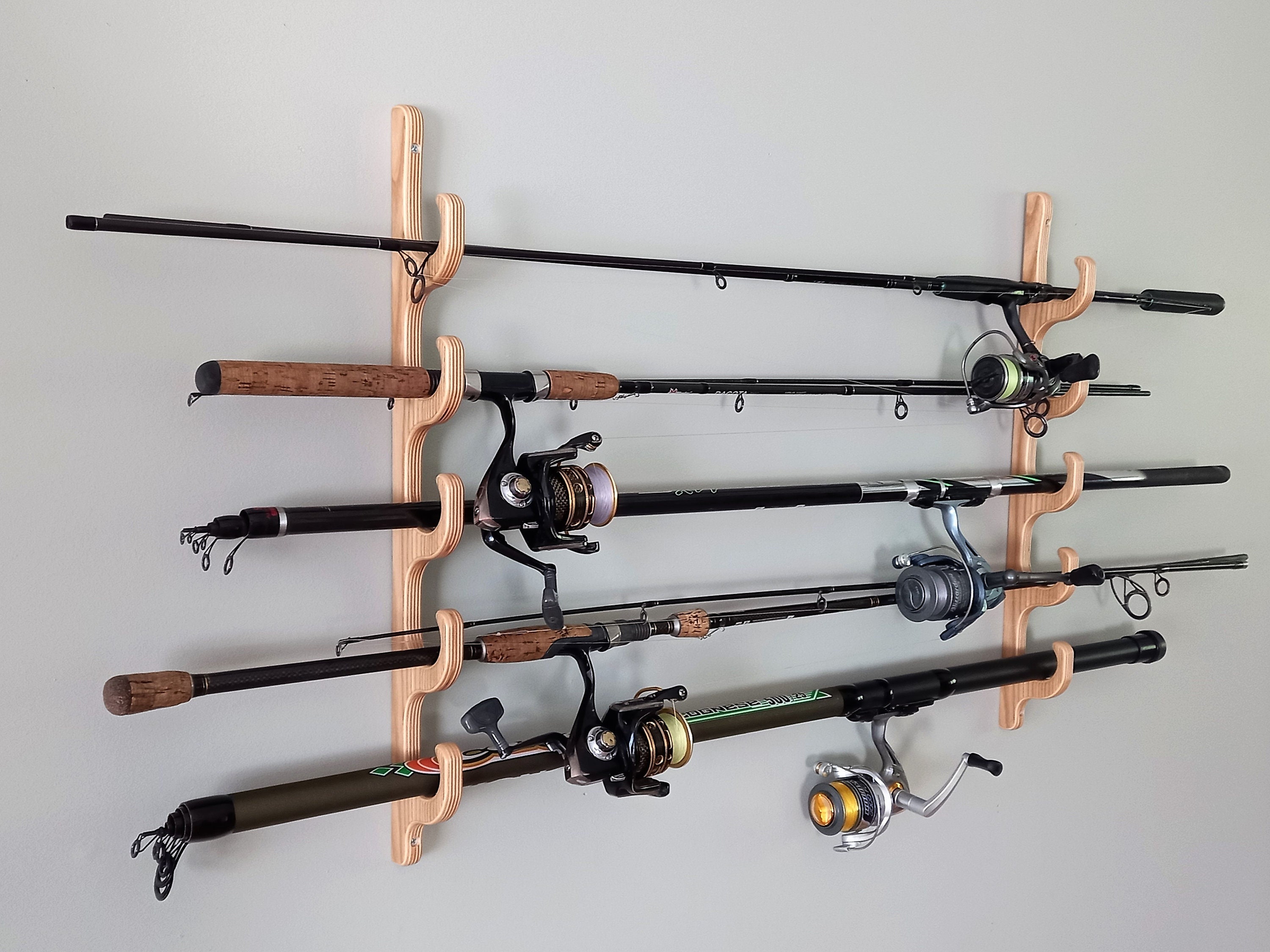 Buy Fishing Rod Rack / Fishing Rod Holder / Fits Five Fishing Rods Online in  India 