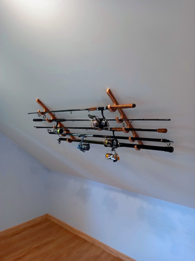 Fishing Rod Rack / Fishing Rod Holder / Fits Five Fishing Rods - Etsy