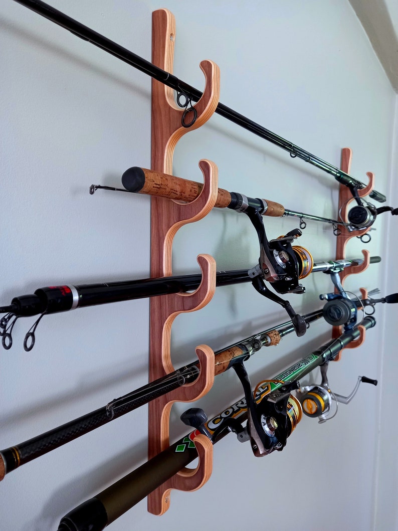 Fishing Rod Rack / Fishing Rod Holder / Fits Five Fishing Rods Etsy