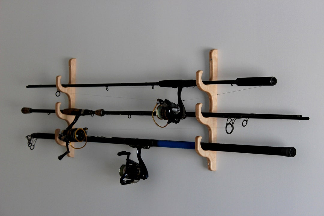 Fishing Rod Rack Wall / Ceiling Mounted Organizer Birch Plywood - Etsy