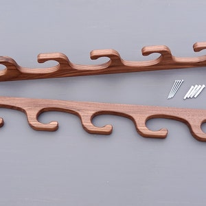 Fishing rod rack / universal mounting / solid walnut wood