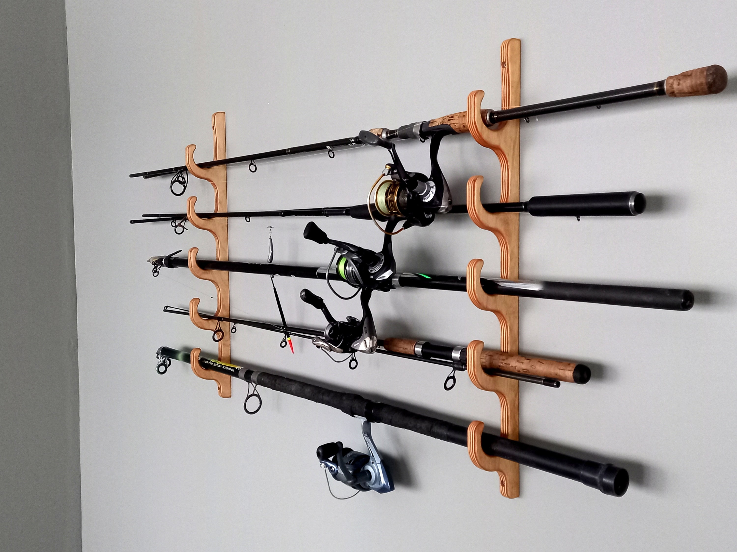 Fishing Rod Rack / Fishing Rod Holder / Fits Five Fishing Rods