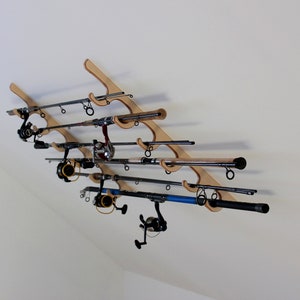 Fishing Rod Rack Wall / Ceiling Mounted Organizer Birch - Etsy