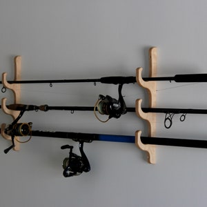Fishing Rod Rack Wall / Ceiling mounted Organizer birch | Etsy