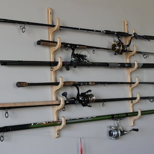 Fishing Rod Rack Wall / Ceiling Mounted Organizer Birch Plywood - Etsy