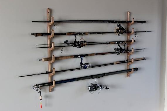 Fishing Rod Rack Wall Ceiling Mounted Organizer Birch - Fishing Rod Rack Wall Mount