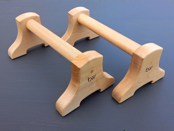 Calisthenics Wood Parallettes 25cm Sturdy Gymnastics Low Push Upbars  FREEPOSTAGE 