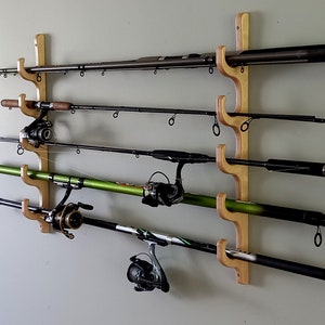 Fishing Rod Rack / Fishing Rod Holder / Fits Five Fishing Rods