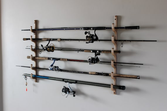 Fishing Rod Rack Wall Ceiling Mounted Organizer Holder Stand Etsy