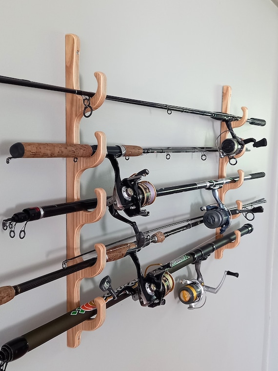 Fishing Rod Rack / Fishing Rod Holder / Fits Five Fishing Rods 