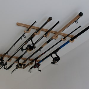 Fishing Rod Rack Wall / Ceiling mounted Organizer birch | Etsy