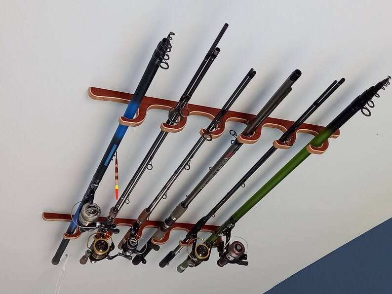 Fishing Rod Rack Wall / Ceiling Mounted Organizer Birch Etsy