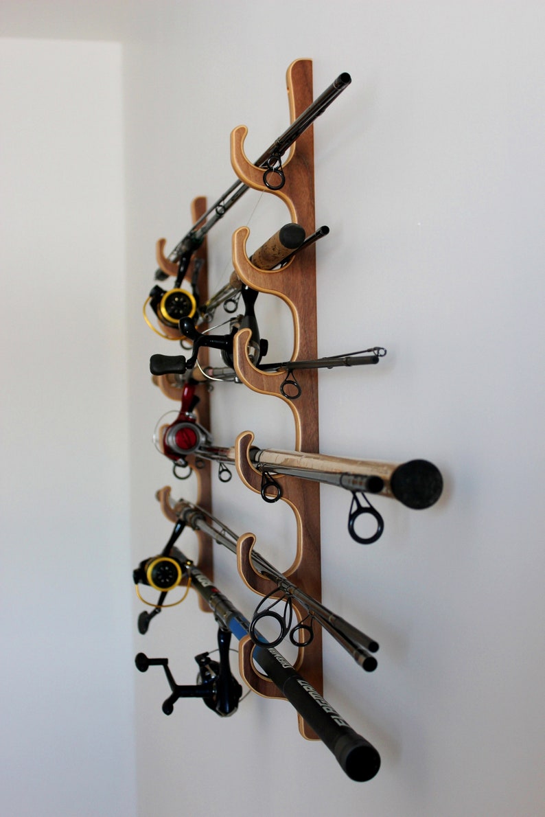 Fishing Rod Rack Wall / Ceiling Mounted Organizer Birch Etsy UK