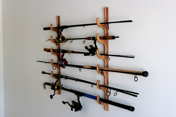 Buy Fishing Rod Rack Wall / Ceiling Mounted Organizer Birch Plywood Online  in India 